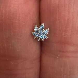 Nose Ring- 20G Blue Nose Stud Surgical Steel L Shaped nwt